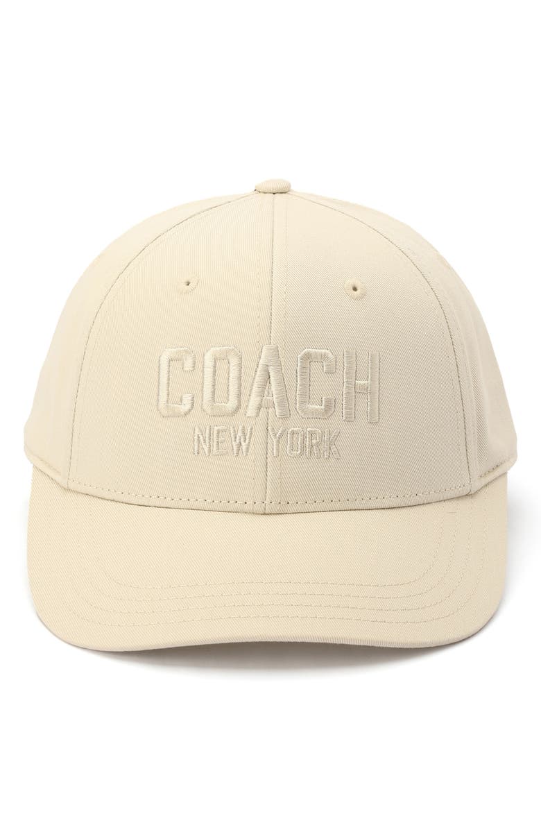 COACH Embroidered Cotton Canvas Baseball Cap, Alternate, color, Steam