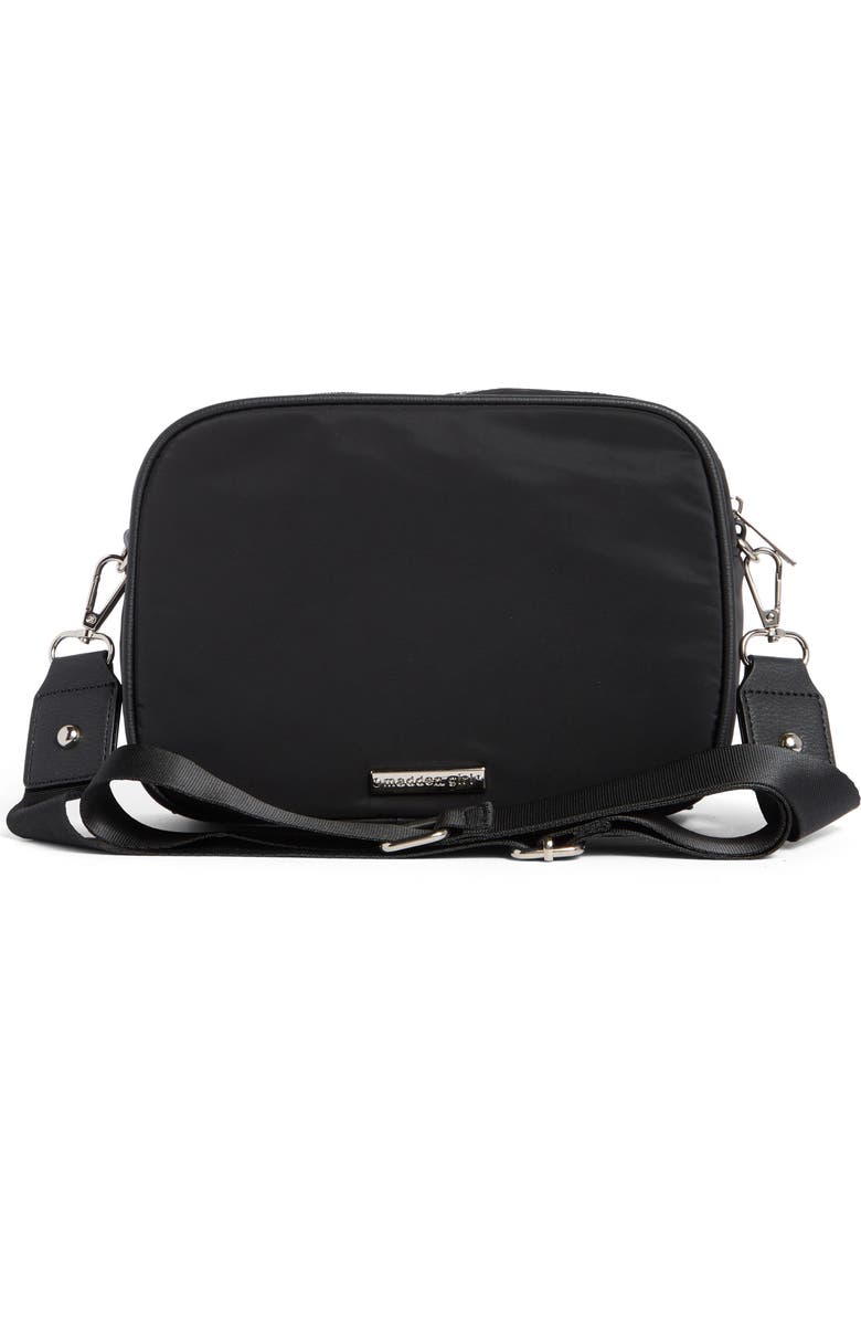 Madden Girl Woven Camera Crossbody Bag, Alternate, color, Black