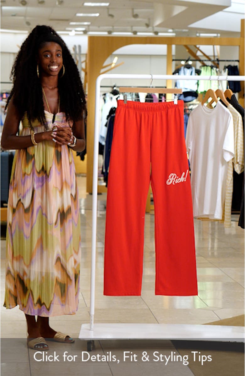 Rich in Life Embroidered Wide Leg Fleece Sweatpants, sales video thumbnail