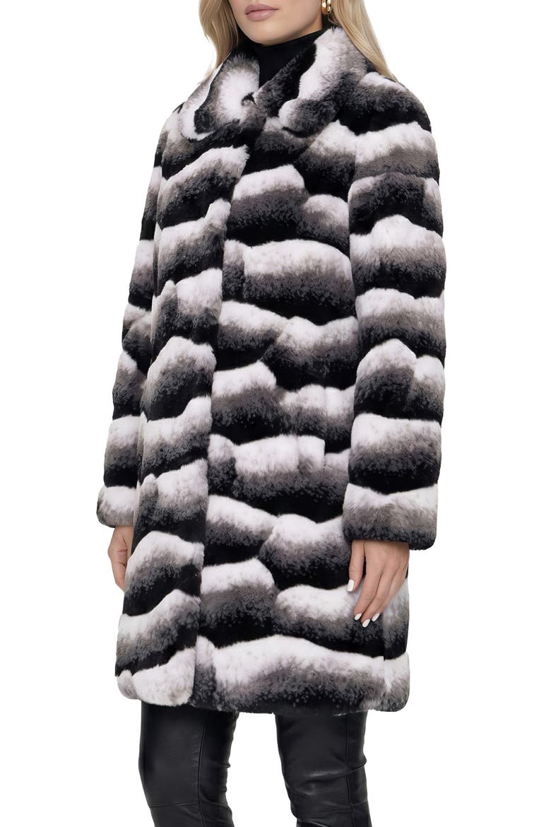 Fur-Fee Chinchilla (Faux Fur) Short Coat, Alternate, color, GRAY CHINCH