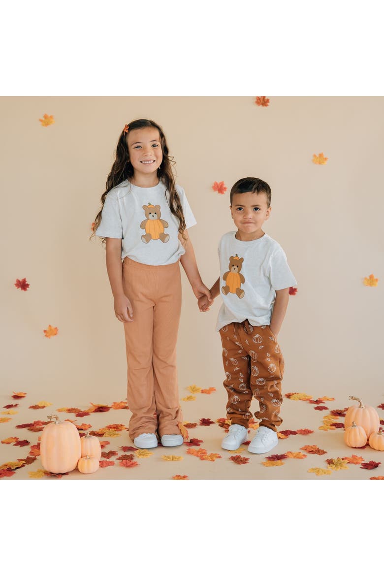 Pumpkin Teddy Bear Patch Short Sleeve T-Shirt, Alternate, color, Natural Heather