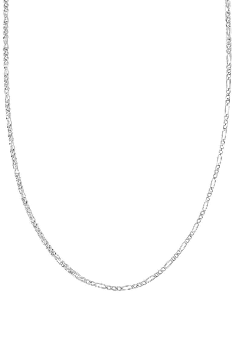 Bony Levy Men's 14K Gold Box Figaro Chain Necklace, Main, color, 14K White Gold