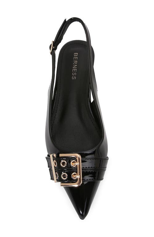 Berness Buckle Slingback Pointed Toe Flat In Black