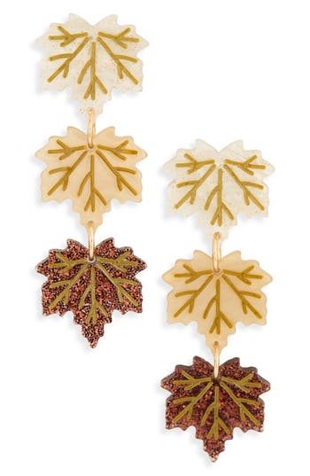 Leith Leaf Drop Earrings In Gold
