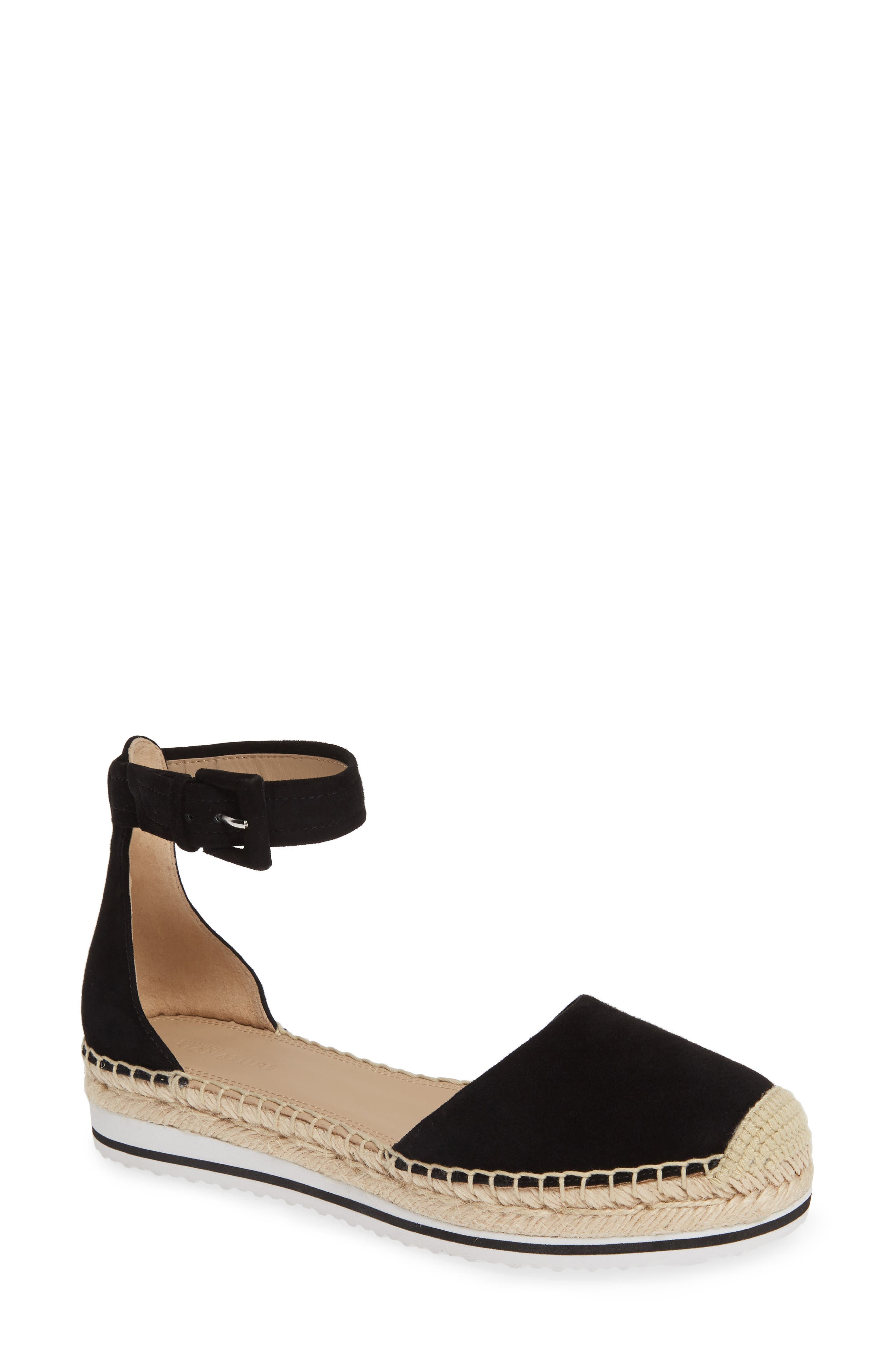 Rosi Flat Espadrille Sandal, Main, color, BLACK SUEDE