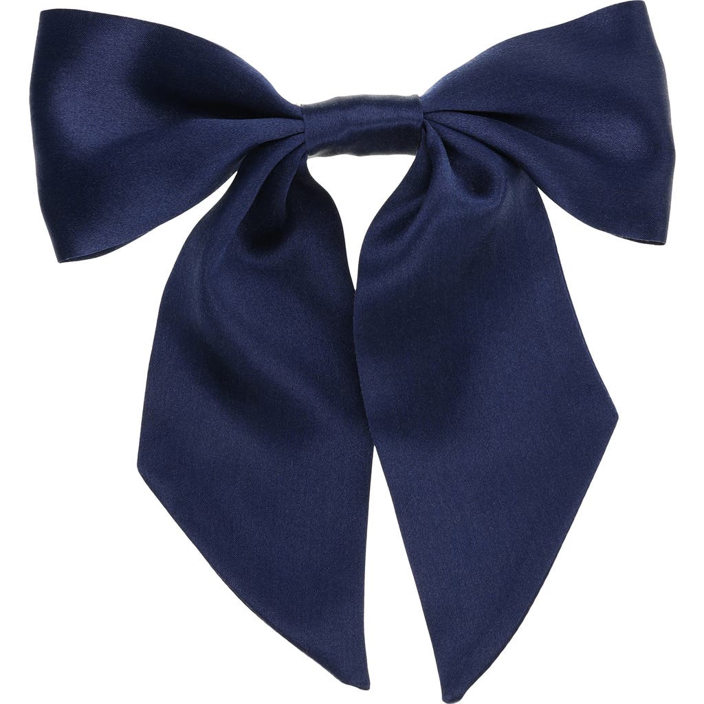 L. Erickson Alison Bow Barrette in Navy