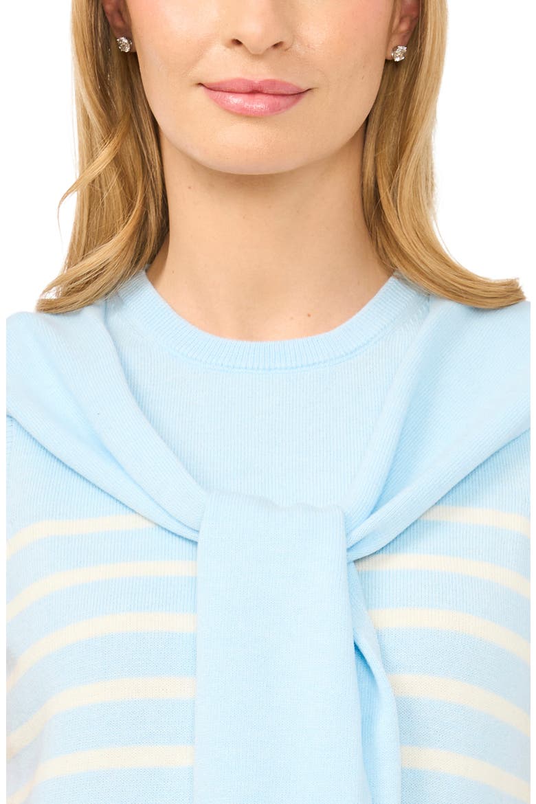 Stripe Front Tie Sleeveless Sweater, Alternate, color, BLUE SKY