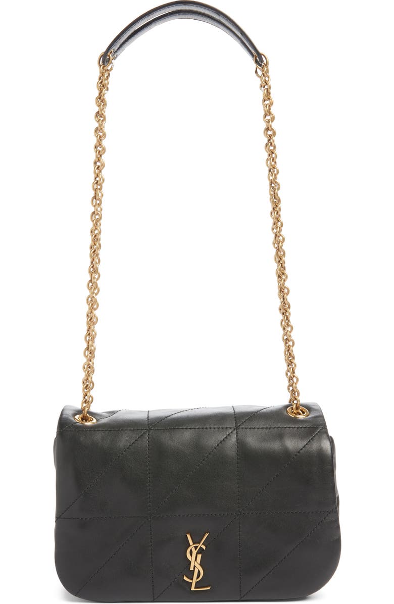 Saint Laurent Mini Jamie 4.3 Patchwork Leather Shoulder Bag, Main, color, Noir