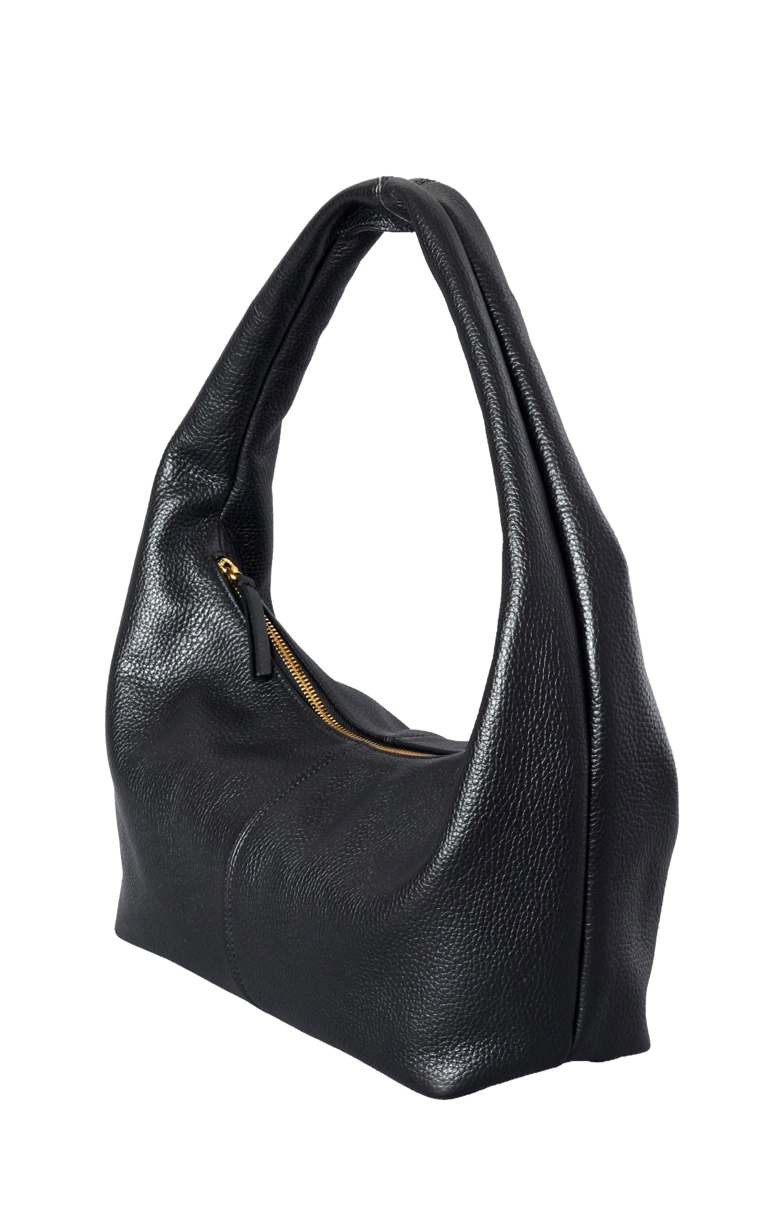 HYER GOODS Leather Everday Shoulder Bag, Alternate, color, Black/Gold