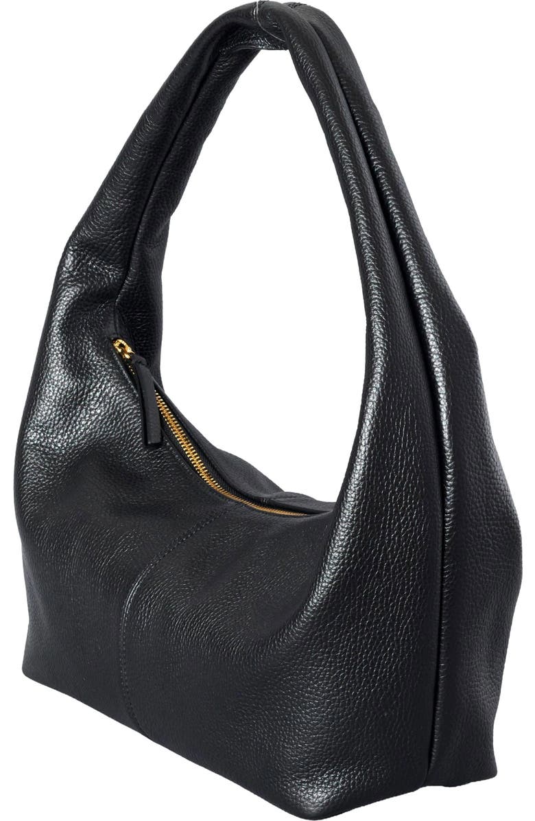 HYER GOODS Leather Everday Shoulder Bag, Alternate, color, Black/Gold