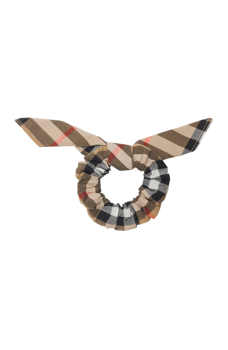 Burberry Check Cotton Scrunchie, Main, color, Sand