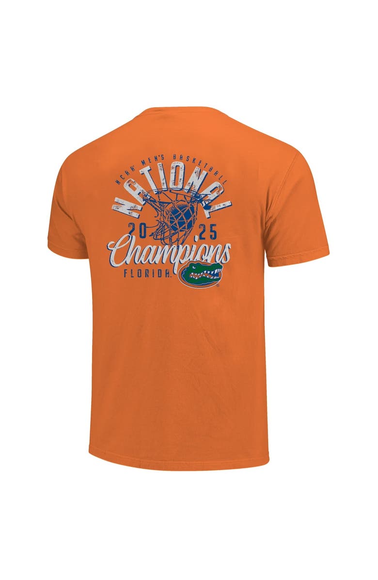 IMAGE ONE Men's Orange Florida Gators 2025 NCAA Men's Basketball National Champions Distressed Net T-Shirt, Alternate, color, 