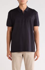BOSS Philix Pima Cotton Quarter Zip Knit Polo