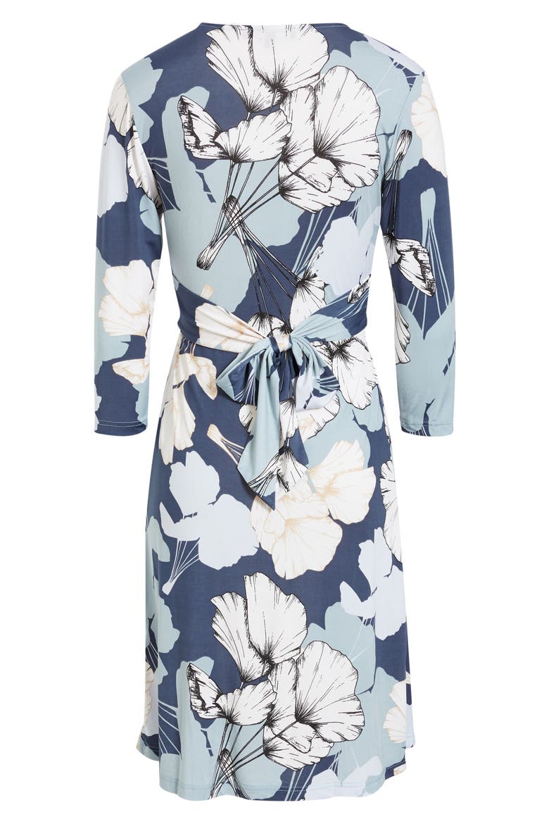 Floral Twist Front Dress, Alternate, color, MIDNIGHT NAVY