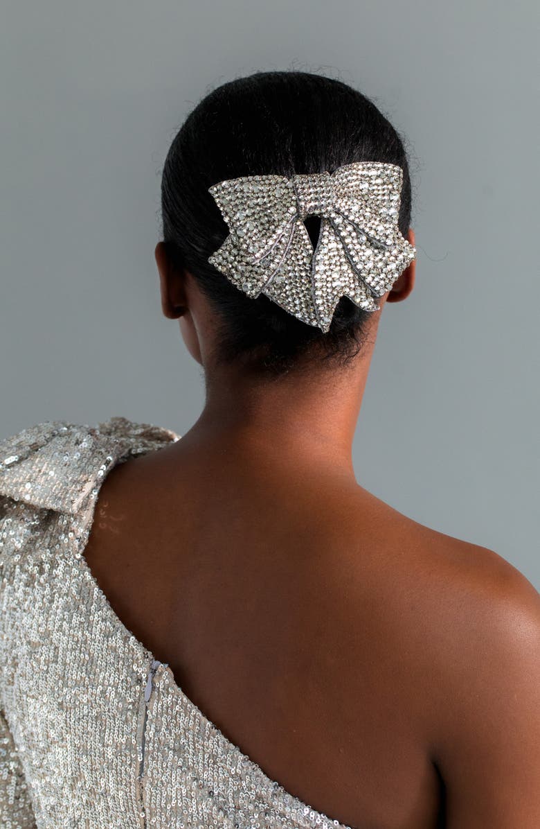 Jennifer Behr Belle Crystal Bow Barrette, Alternate, color,