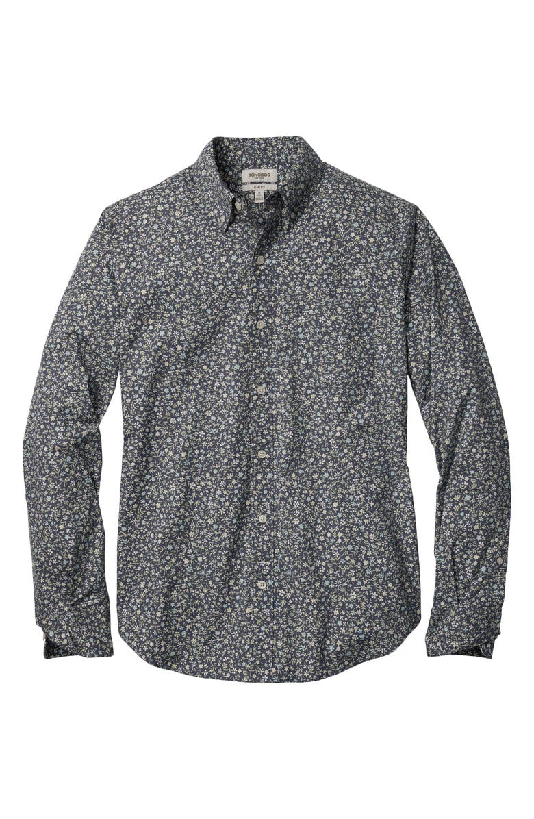 Bonobos Everyday Slim Fit Floral Stretch Cotton Button-Down Shirt, Alternate, color, Prescott Floral