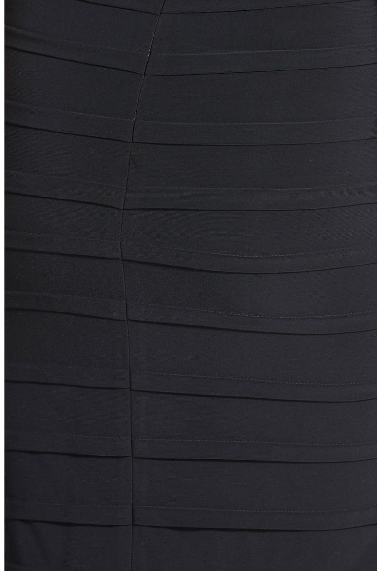 V-Neck Shutter Pleat Sheath Dress, Alternate, color, BLACK