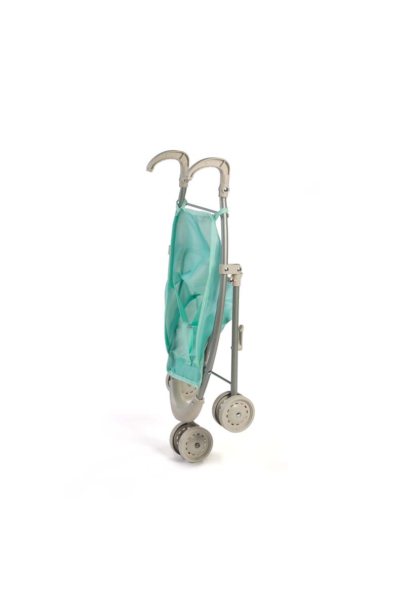 Miniland Folding Doll Stroller for Dolls up to 15", Alternate, color, Blue-Green