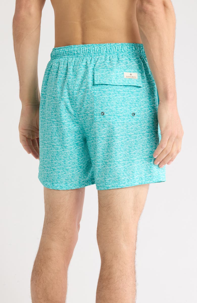 Rainforest School Of Fish Swim Trunks, Alternate, color, Turquiose