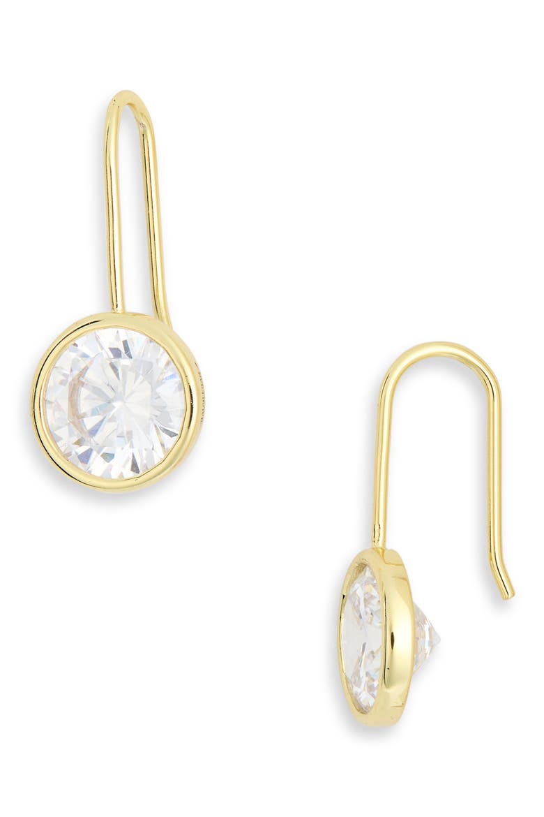 Fallon Bezel Earrings, Main, color, CLEAR