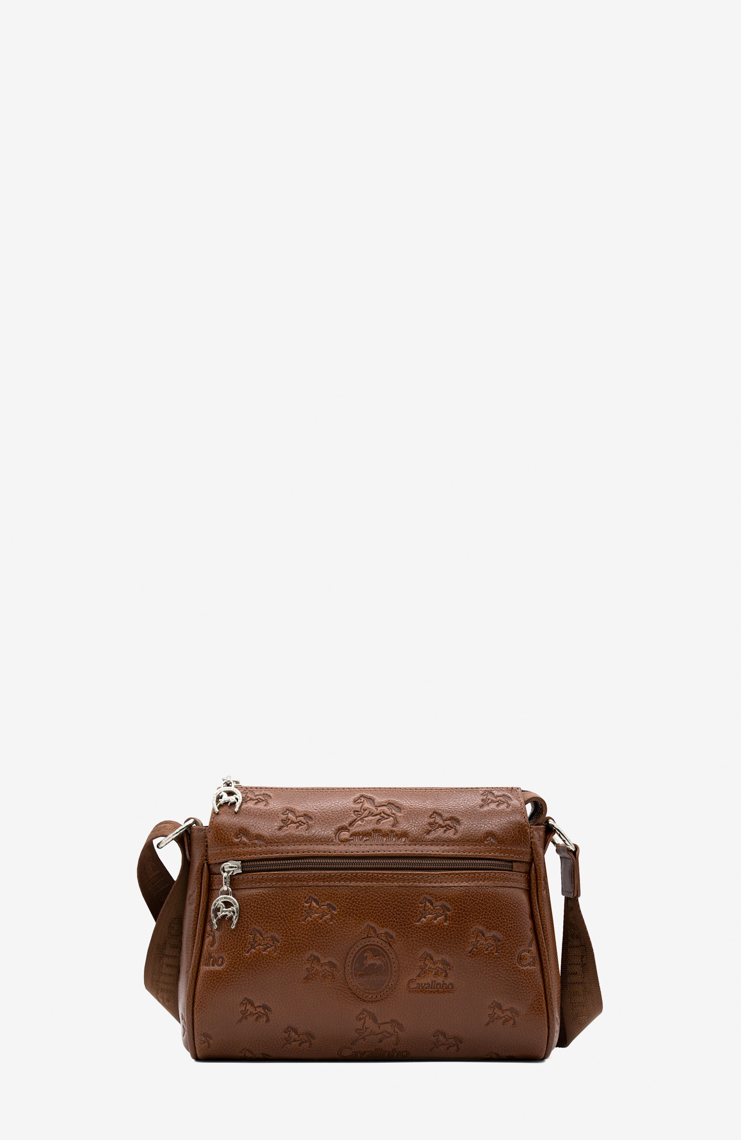 Cavalo Lusitano 373 Embossed Leather Crossbody Bag, Main, color, Camel Brown