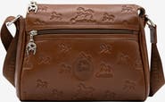 Cavalinho Cavalo Lusitano 373 Embossed Leather Crossbody Bag