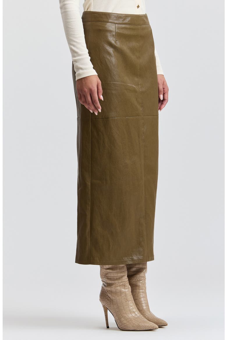 Faux Leather Midi Pencil Skirt, Alternate, color, SAGE