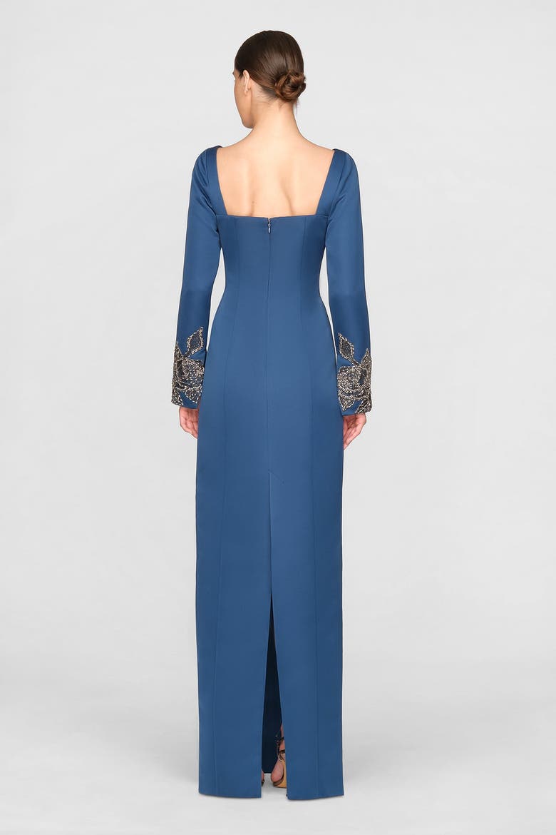 Thea Duchess Satin Gown, Alternate, color, SHADOW PETAL