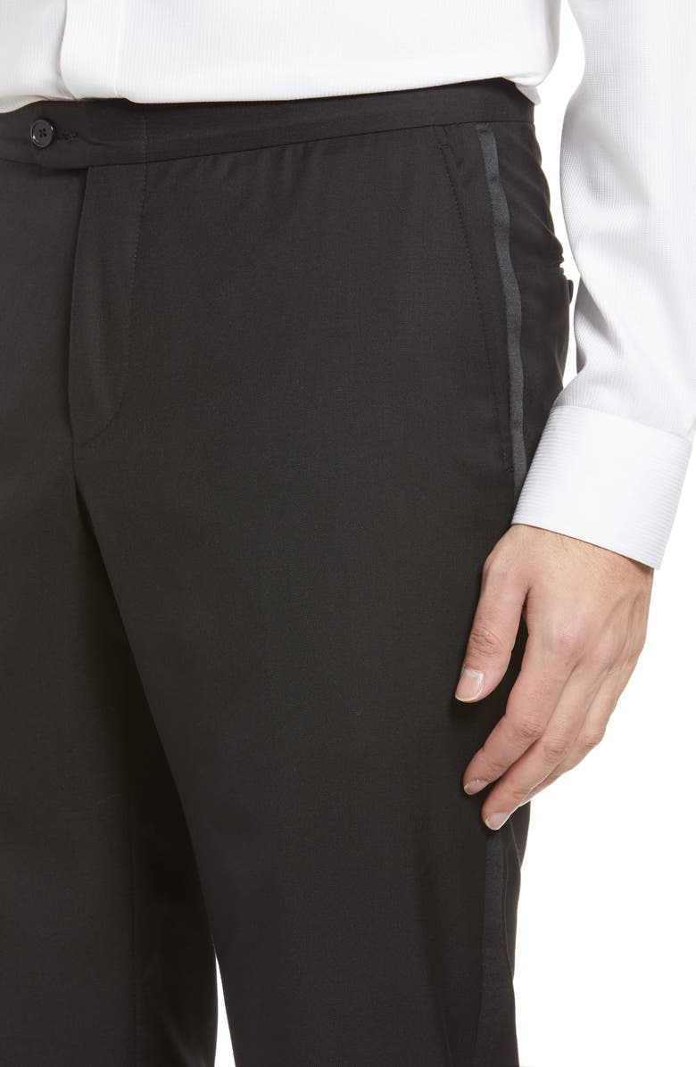 Heritage Gold Hickey Freeman Wool Flat Front Tuxedo Pants, Alternate, color, 