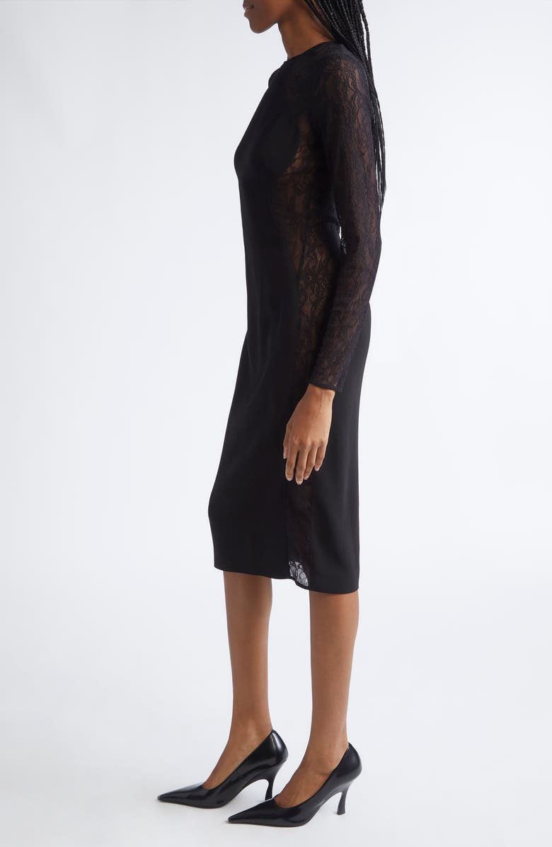 Stella McCartney Lace Long Sleeve Dress, Alternate, color, Black