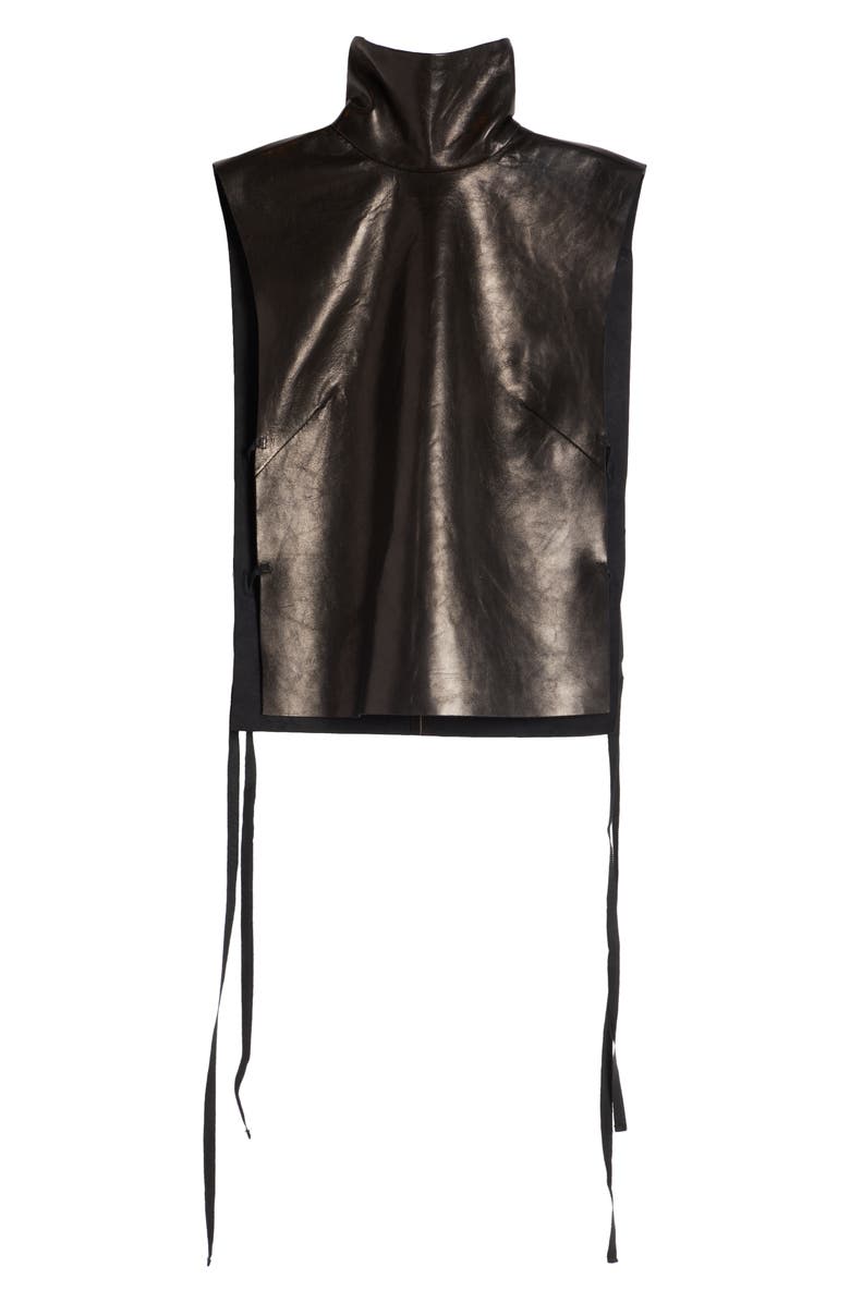 Dries Van Noten Larma Leather Turtleneck Tank, Alternate, color,