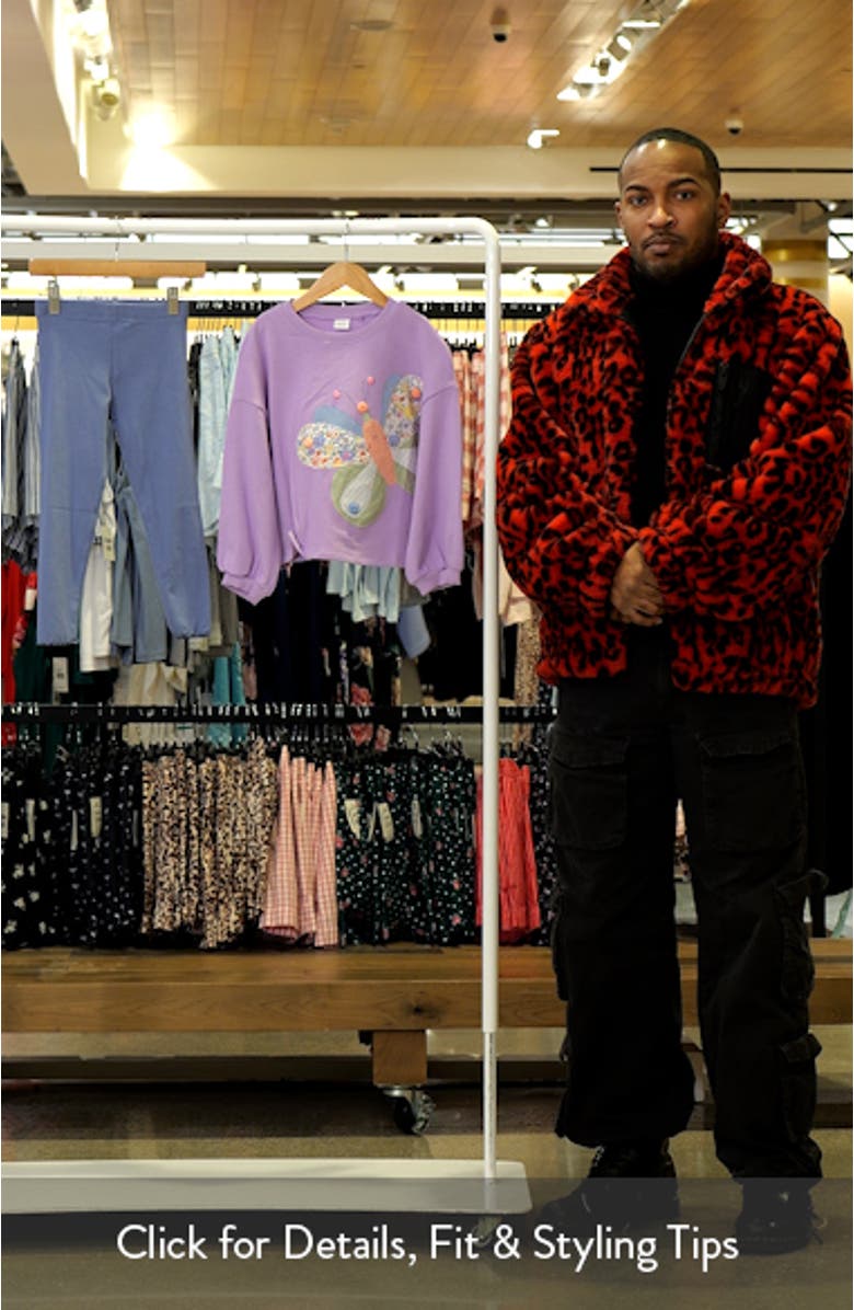 Kids' Butterfly Appliqué Top & Ribbed Leggings Set, sales video thumbnail