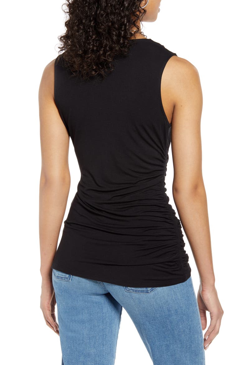 Cowl Neck Shell, Alternate, color, BLACK