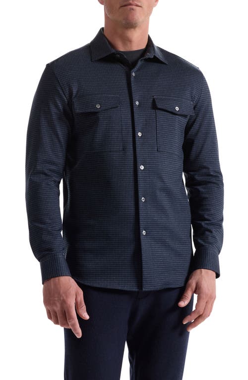 Bugatchi Knit Button-up Shirt In Blue