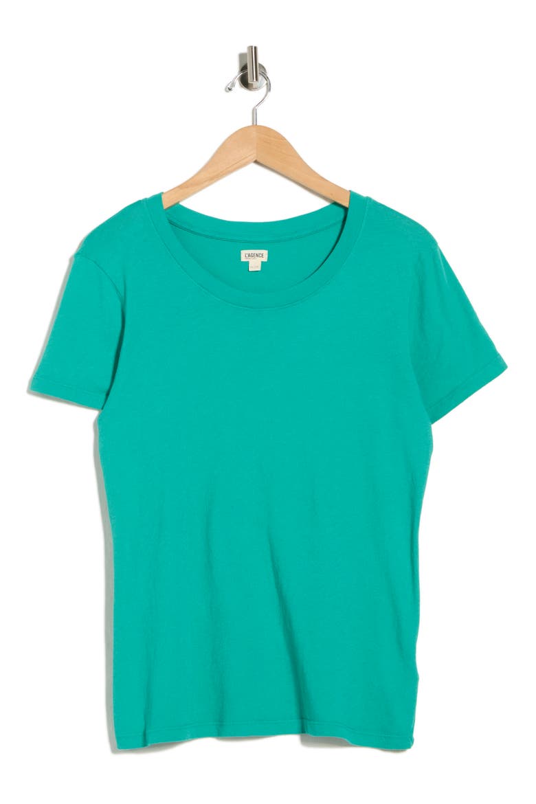 Cory Cotton Crewneck T-Shirt, Main, color, BRIGHT JADE