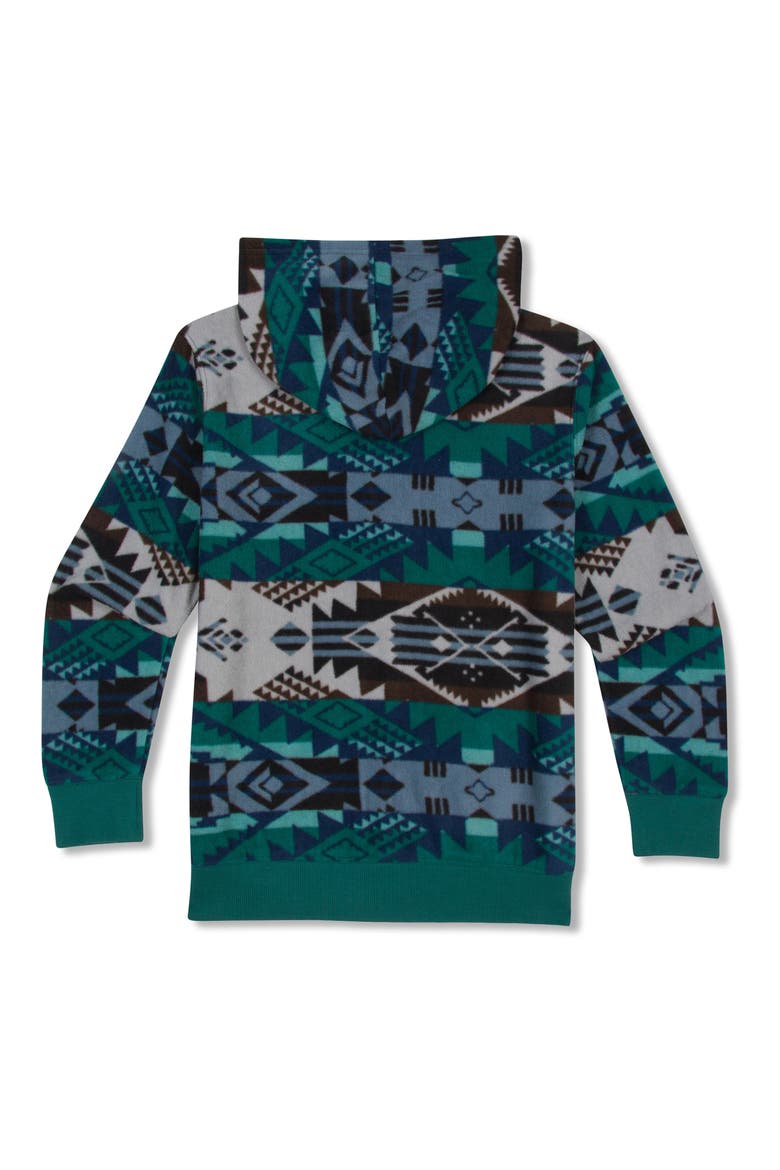 Kids' Print Zip-Up Hooded Fleece Jacket, Alternate, color, SEA DRAGON