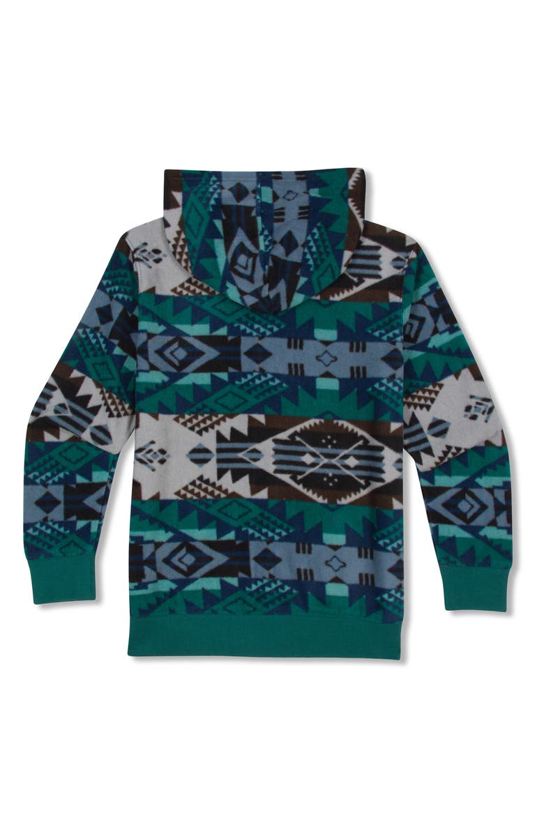 Threads 4 Thought Kids' Print Zip-Up Hooded Fleece Jacket, Alternate, color, Sea Dragon