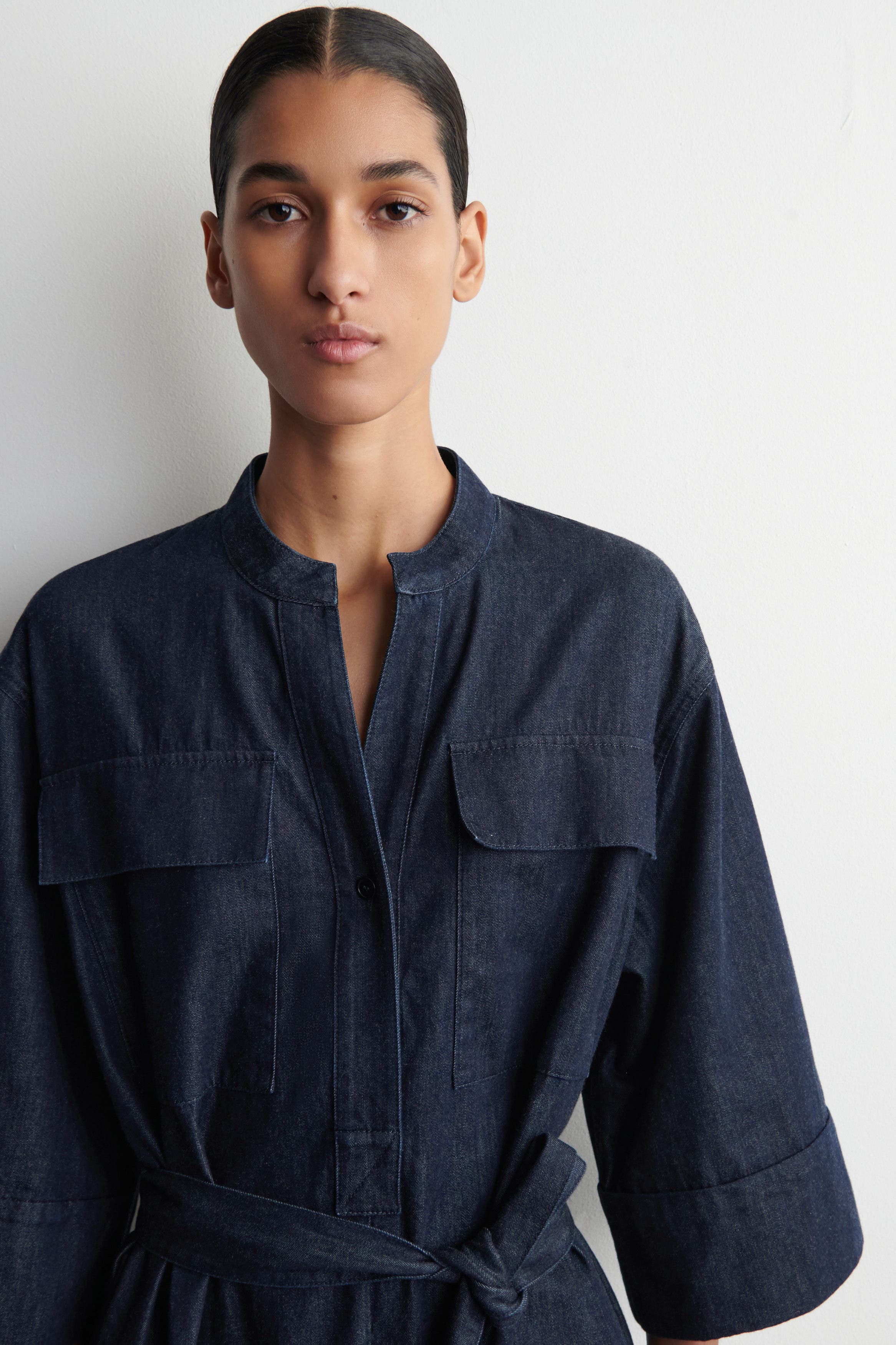 topshop utility midi shirt dress Denim Utility Midi Shirt Dress (Women)
