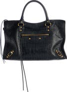 Balenciaga Le City Croc Embossed Leather Satchel