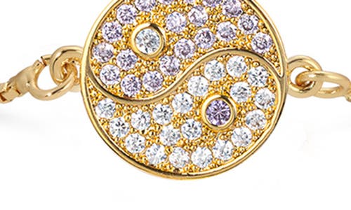 Eye Candy Los Angeles Set Of 3 Yin & Yang Hamsa Evil Eye Slider Bracelets In Gold