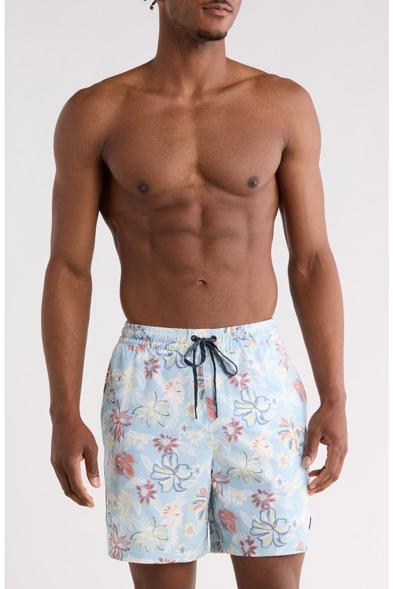Vacancy Volley Swim Trunks, Main, color, AIRY BLUE