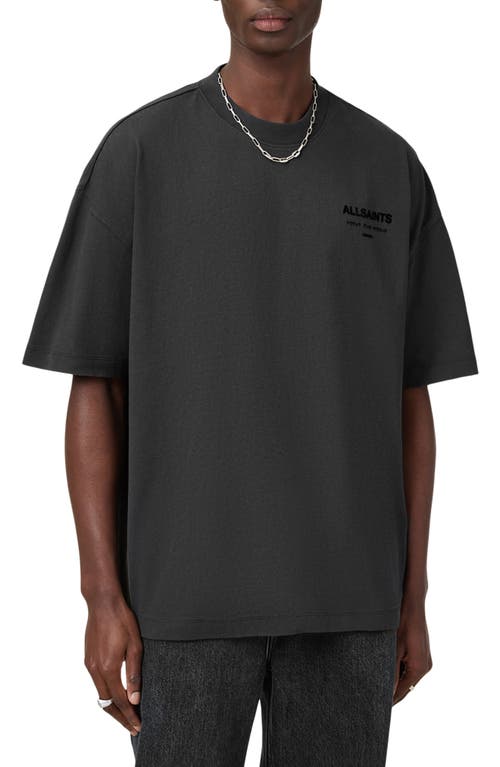 Allsaints Xander Short Sleeve Crewneck Graphic T-shirt In Black