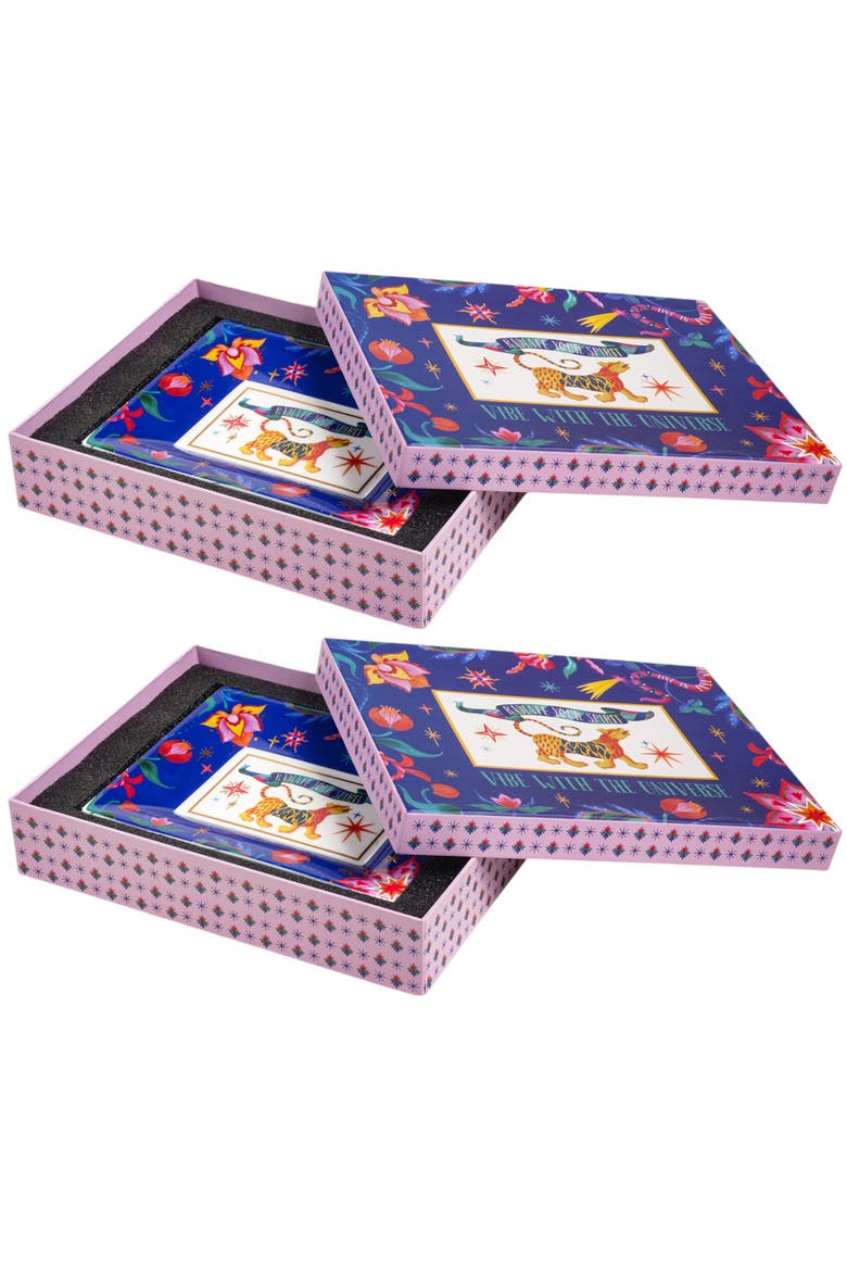 Shekou Porcelain Decorative Tray Set Of 2, Alternate, color, Blue