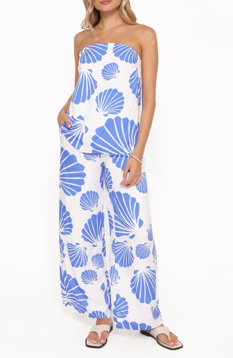 Kristy Strapless Top & Wide Leg Pants Set