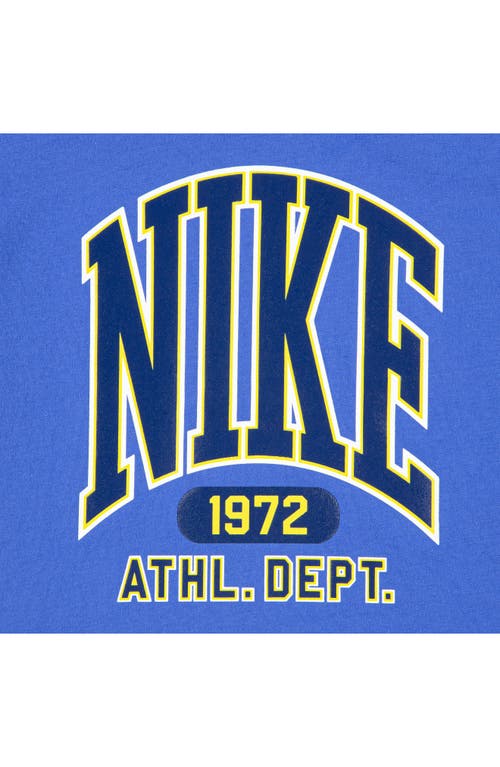 Nike Kids' Giant Varsity Logo Graphic T-shirt In Blue