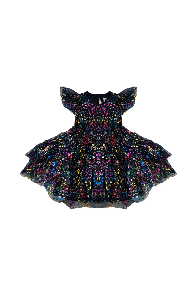 Shining Rainbow Star Tulle Dress, Alternate, color, Multicolor