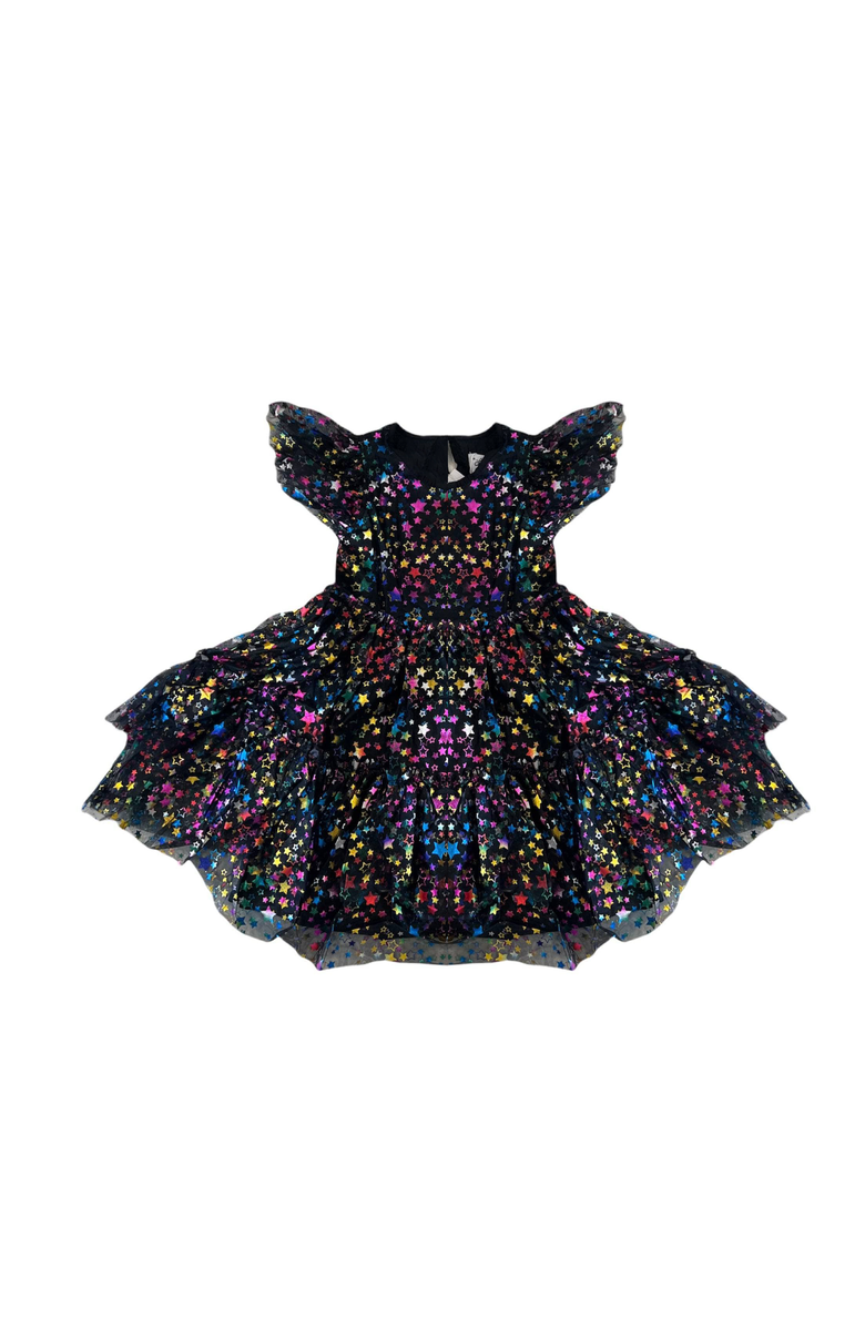 Lola + The Boys Shining Rainbow Star Tulle Dress, Alternate, color, Multicolor