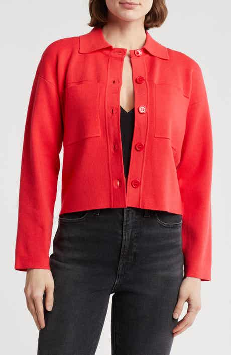 Love By Design Kogan Collared Crop Sweater Jacket