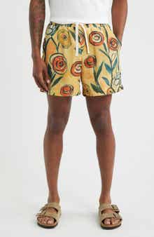 Floral Brush Drawstring Shorts