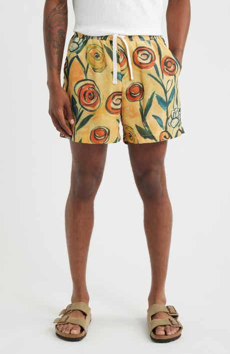 Floral Brush Drawstring Shorts